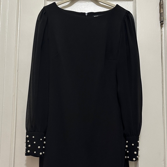 Karl Lagerfeld Black Dress with Pearl Cuff Details - Picture 1 of 11